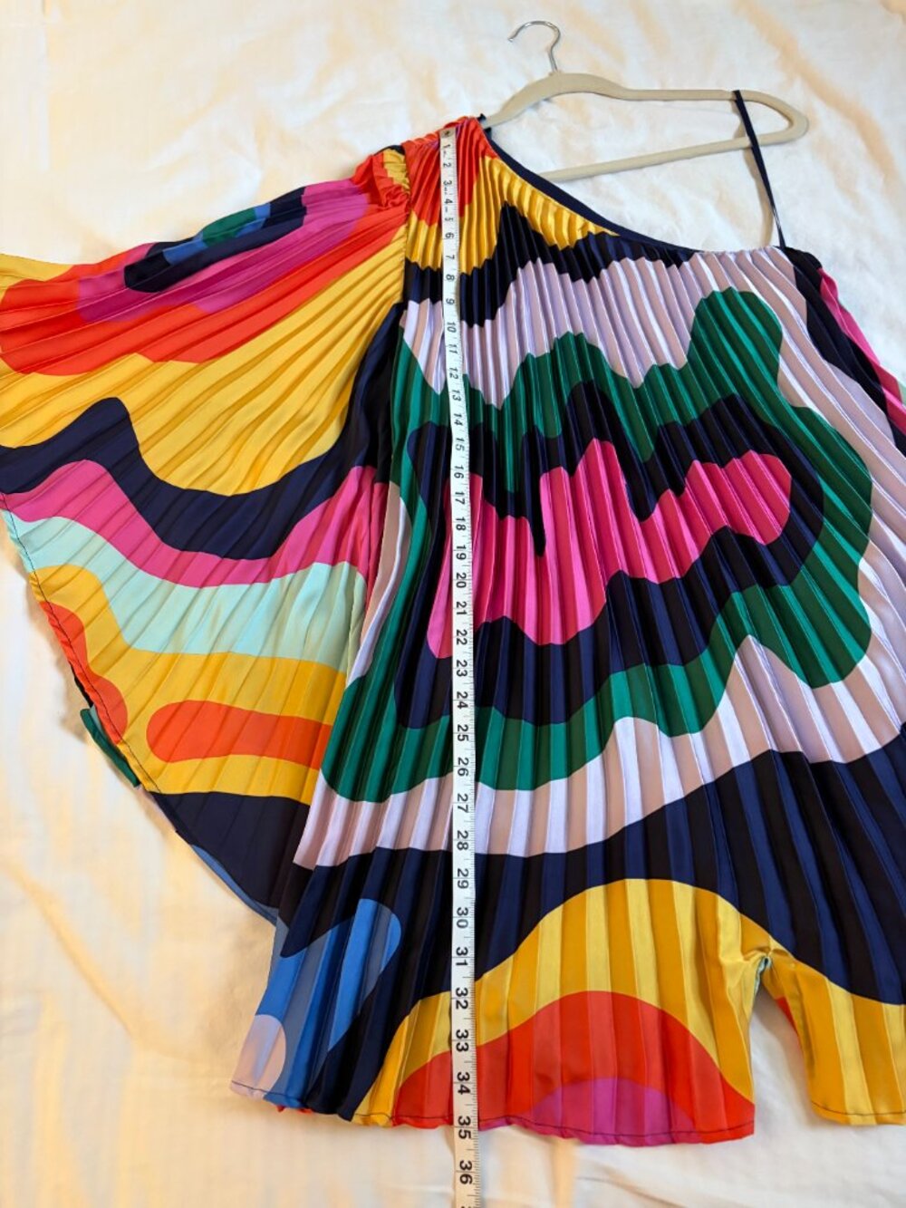 Anthropologie Hutch One-Shoulder Pleated Romper Retro 70s Style Small - Picture 5 of 8